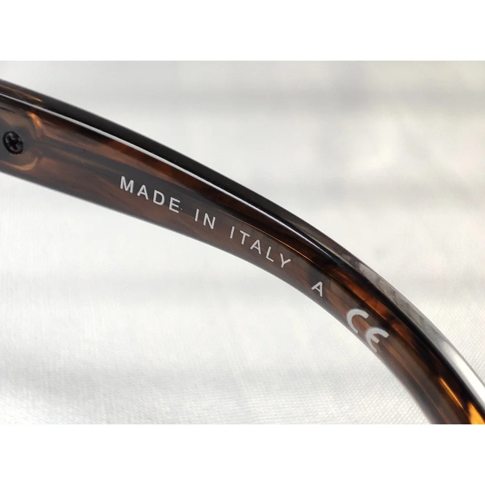 Chanel 3310-Q c.1569 Tortoise Leather Temple Eyeglass Frames Only 52-16-140